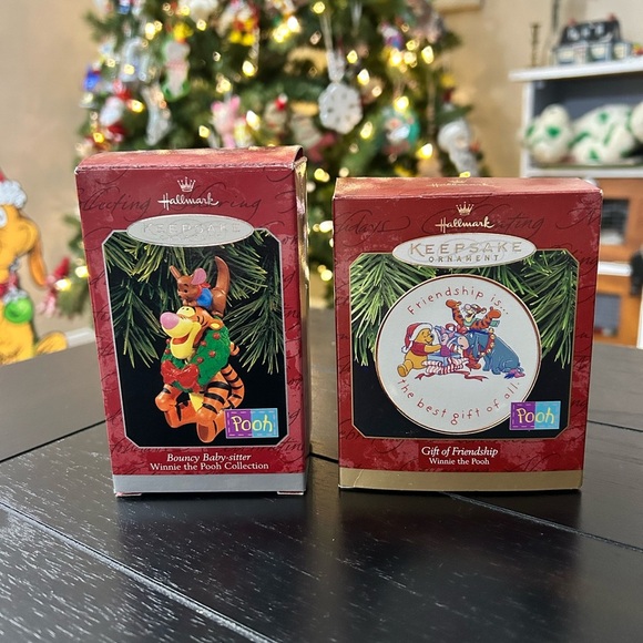 Hallmark Keepsake Ornament Lot Vintage Winnie The Pooh Ceramic Plate And Tigger - Picture 7 of 8